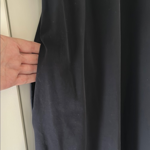 COS Dark Blue mixed fabric dress with curved hem - Picture 7 of 10